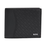 This Zair Monogram 4CC Bifold Coin Pouch Wallet by BOSS has a monogram print which is quite subtle on the textured leather.