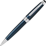 Montblanc ballpoint pen is made with a blue resin body.