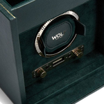 wolf 1834 british racing green watch winder with storage close