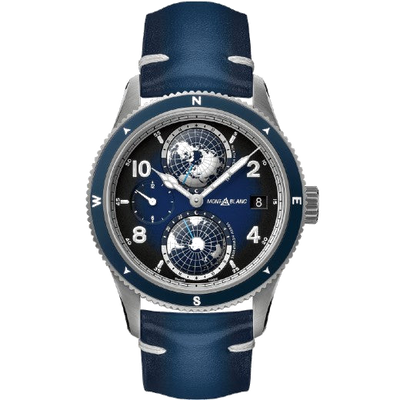 montblanc 1858 geosphere blue watch