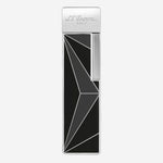 S.T. Dupont's Twiggy Fire X Black and Chrome Lighter has been inspired by the fire x accessories and leather range and features a striking pattern.