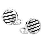 Montblanc Sartorial Architectural Geometric Inlay Silver Cufflinks