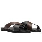 1 boss mens two tone strap faux leather slides 50541774 01 002