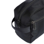 The Catch 3.0 Navy Blue Washbag with Signature Stripes has a convenient side grab handle.