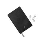 Montblanc emblem on the front of the black A7 notebook.