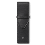 This Meisterstück Black Leather 2 Pen Pouch by Montblanc is made out of cowhide leather that has a smooth finish.