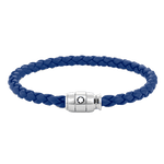 montblanc blue leather wove