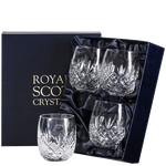 These Edinburgh 4 x 35cl Gin & Tonic Barrel Tumblers are presented inside a Royal Scot Crystal gift box.