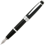 The Cross Bailey collection black fountain pen with chrome fittings.