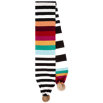 This Monochrome Stripe Knitted Wool Pom-Pom Scarf was designed by Paul Smith.