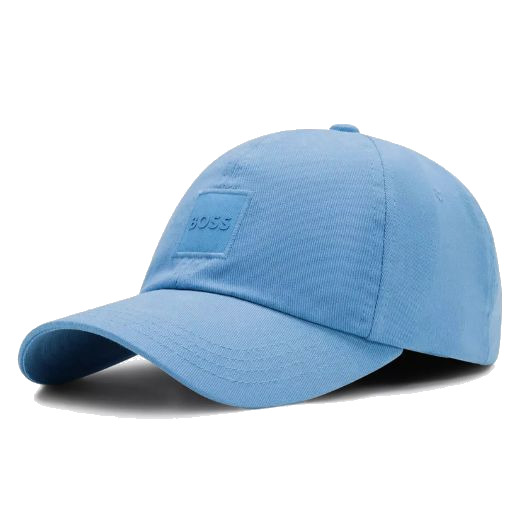 boss derrel blue patch cotton twill cap