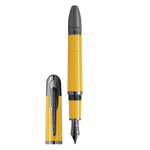 Montblanc's Great Characters Enzo Ferrari SE Giallo Modena Fountain Pen is made with precious resin and a solid Au 585 gold, ruthenium-coated nib.