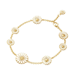 Georg Jensen's Daisy White Enamel 8 Flower Gold-Plated Bracelet can be worn on its own or paired with the other pieces from the Daisy range.