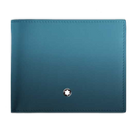 This Montblanc blue leather wallet is made with a smooth blue leather on the inside and has space for 6 credit cards.