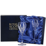 These London 2 x 11cl Port/Sherry Glasses will be presented inside a satin-lined Royal Scot Crystal presentation box.