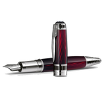 This Montblanc Great Characters Alfred Hitchcock Fountain Pen Limited Edition 80 is made out of precious resin with gold-plating and a white diamond on the clip.