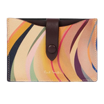 Paul Smith Women's Dusky Swirl Leather Pull-Out Card Holder has 2 card slots that are fastened with the popper button and flap closure.