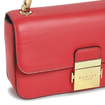 bright red mini flap bag