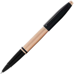 This is the Cross Matte Rose Gold & Black Lacquer Calais Rollerball Pen.