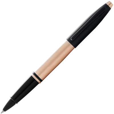 cross rose gold black calais rollerball pen