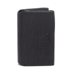 This TUMI Nassau Double Gusseted Card Case Black has two card compartments and can fit multiple cards.