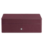 This Montblanc leather pen collector box is made with a textured red leather.