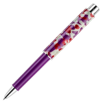 This Gnomo Obsession Midnight Purple Rollerball Pen by Montegrappa is made with a purple resin barrel and a patterned cap that has stainless steel trims.