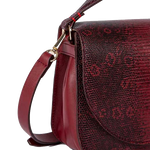 paul smith mock lizard burgundy saddle bag side