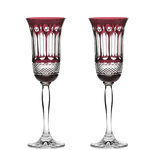 These Belgravia 2 x 18cl Ruby Red Champagne Flutes have been designed by Royal Scot Crystal.