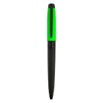 This S.T. Dupont Line D Eternity Neon Green Ballpoint Pen has the diamond guilloche pattern on the cap and barrel with a matching black PVD clip.