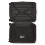 This #MY4810 Black Cabin Trolley with Front Pocket by Montblanc has compression straps inside with a zip compartment.