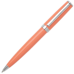 This Hugo Boss Light Orange Gear Icon Ballpoint Pen has polished chrome trims that stand out from the light orange lacquer.