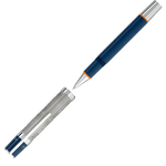 Montblanc's Great Characters Edition Andy Warhol Rollerball Pen is made out of precious lacquer in blue with polished silver trims.