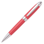 The Hugo boss Icon Ballpoint Pen in Coral & Chrome is made with brass.