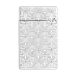 S.T. Dupont's Initial Cinatique Guilloche Palladium Lighter features a circular engraved pattern on both the front and back of the lighter.