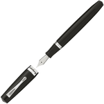 This Montegrappa Jet Black Elmo 02 Fountain Pen can be engraved on the cap.