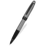 This Bailey Matte Gunmetal Grey Rollerball Pen by Cross has a sleek barrel and cap in a matte grey with polished black trims.