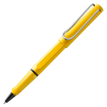 The LAMY yellow rollerball pen in the Safari collection.