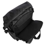 The laptop compartment at the back of the Catch EVO Black Rolltop Backpack is padded and suitable for laptops up to 15 inches.
