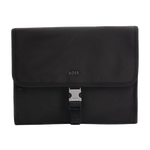 This BOSS Highway Utility Wash Bag with Buckle Closure has silver lettering on the front with the BOSS brand name.