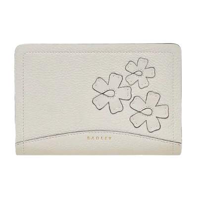1 radley the chancery cutwork floral chalk medium zip around purse 111418