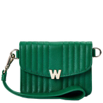 WOLF 1834's Forest Green Mimi Mini Bag with Wristlet features a detchable body strap.