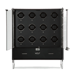 This Wolf Regent 12PC Watch Cabinet Winder is made out of wood and glass.