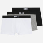 The 3-Pack Cotton Stretch BOSS One Boxer Trunks with Logo Waistbands by BOSS.