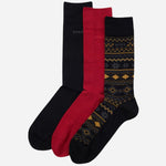 The 3 Pairs of Socks Winter Gift Set in Red, Black, and Fair Isle by BOSS.