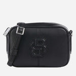 The Anett Black Faux Leather Cross Body Bag with Double B Monogram by BOSS.