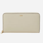 The Numah Beige Leather 12CC Zip Around Purse by BOSS.