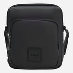 The Oryo NS Black Reporter Bag with Logo Patch by BOSS.