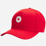 The BOSS Poulin-BC D'LUX-Flag Red Polyester Twill Cap with Canada Flag Badge by BOSS.