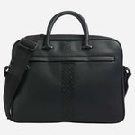 The Ray MS Black Faux Leather Document Case with Pattern Detail by BOSS.